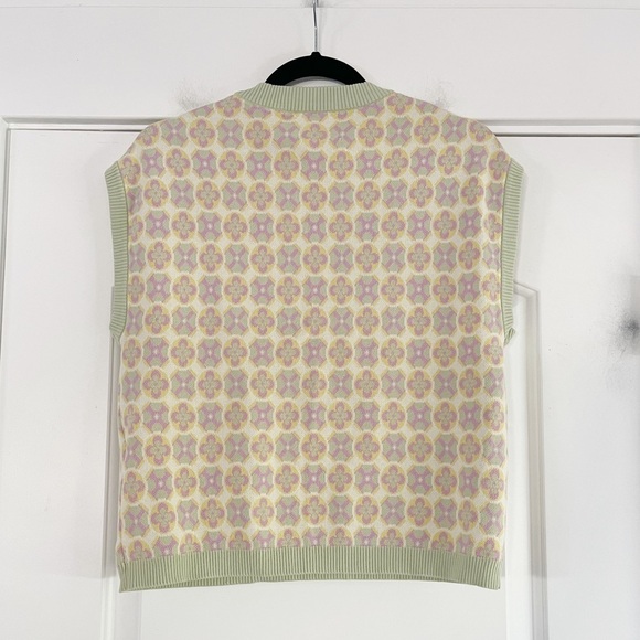 Zara Retro Print Knitted Sweater Vest - 13/14 - Picture 4 of 4